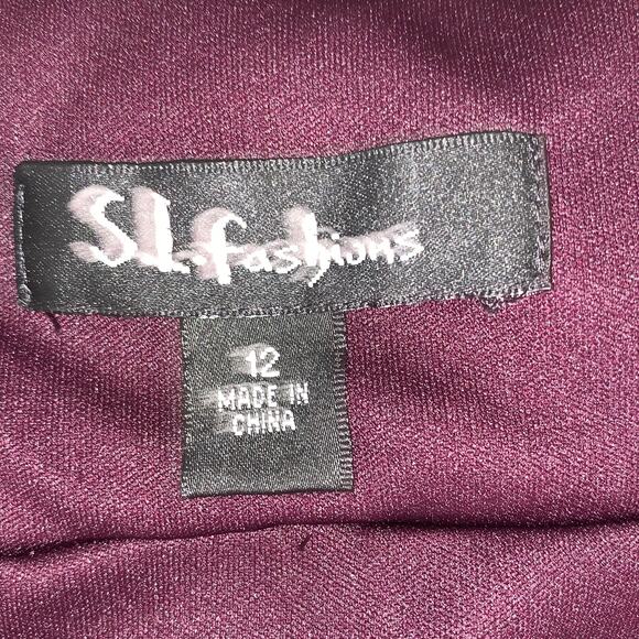 SL Fashions Women’s Size 12 Purple Tiered Ruffle Cocktail Dress with Bolero Jack - Picture 3 of 16